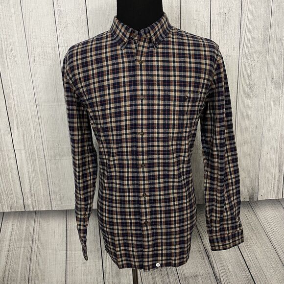 J. Crew Mens XL Multicolor Check Suede Elbow Long Sleeve Button-Up Flannel Shirt - Picture 2 of 8